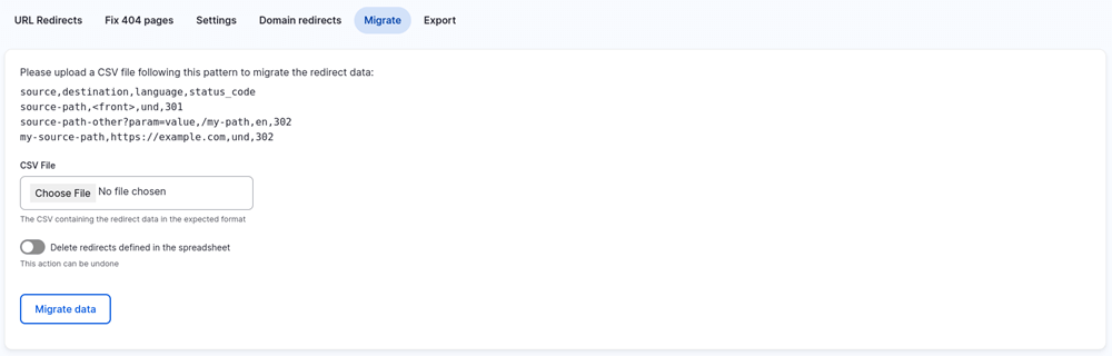Path Redirect Import module