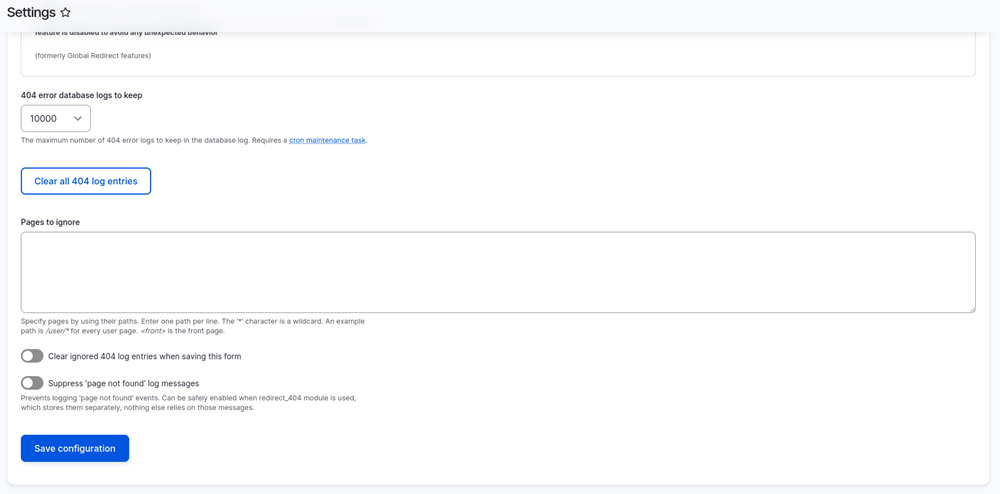 Submodule Redirect 404 - settings