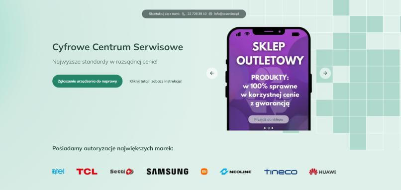 Cyfrowe Centrum Serwisowe - strona na Drupalu Strona CCS Online