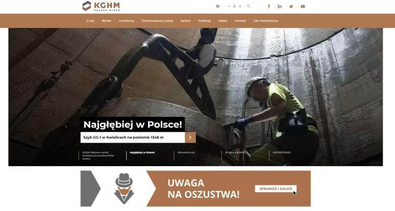 Witryna KGHM Polska Miedź Strona KHGM Polska Miedź