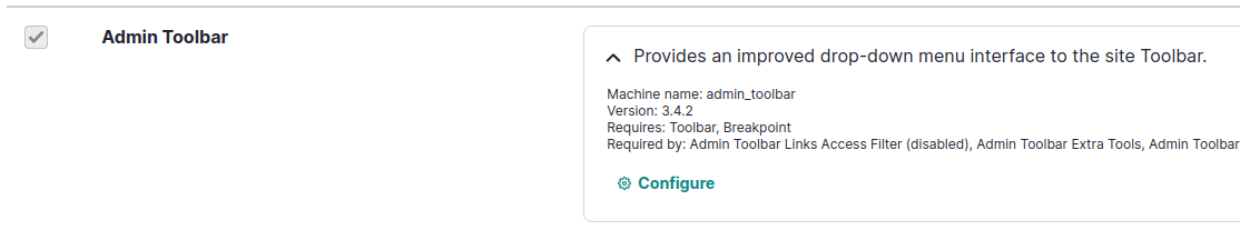 Konfiguracja modułu Admin Toolbar - konfiguracja