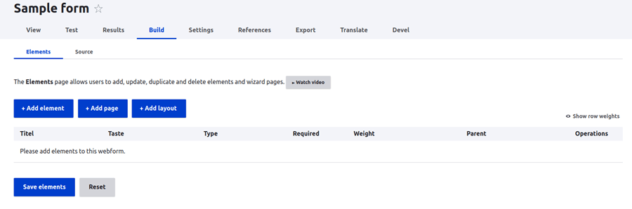 Completed form Saved form