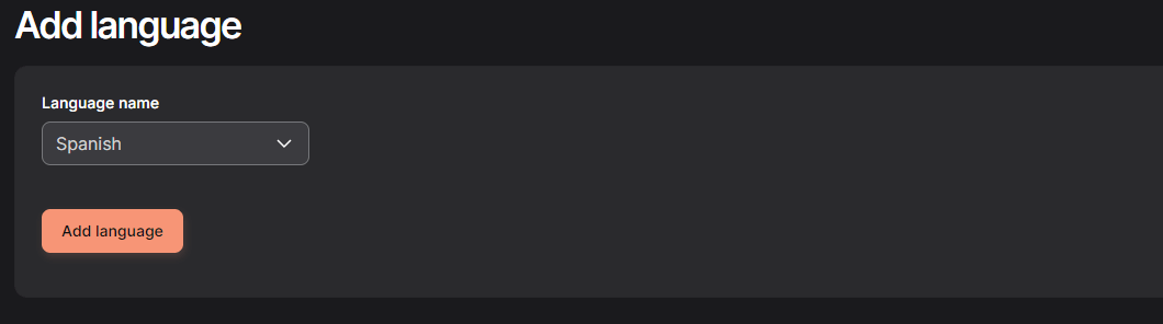 Language supported by Drupal New language