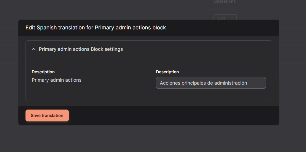 The option to edit the translation Edit the translation