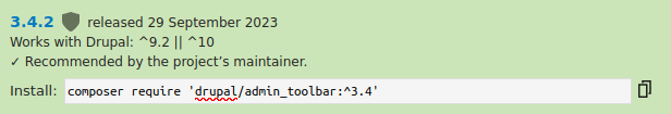 Admin Toolbar - installation via Composer Composer - Admin Toolbar