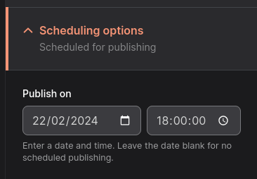 Scheduler module - additional options Additional module features