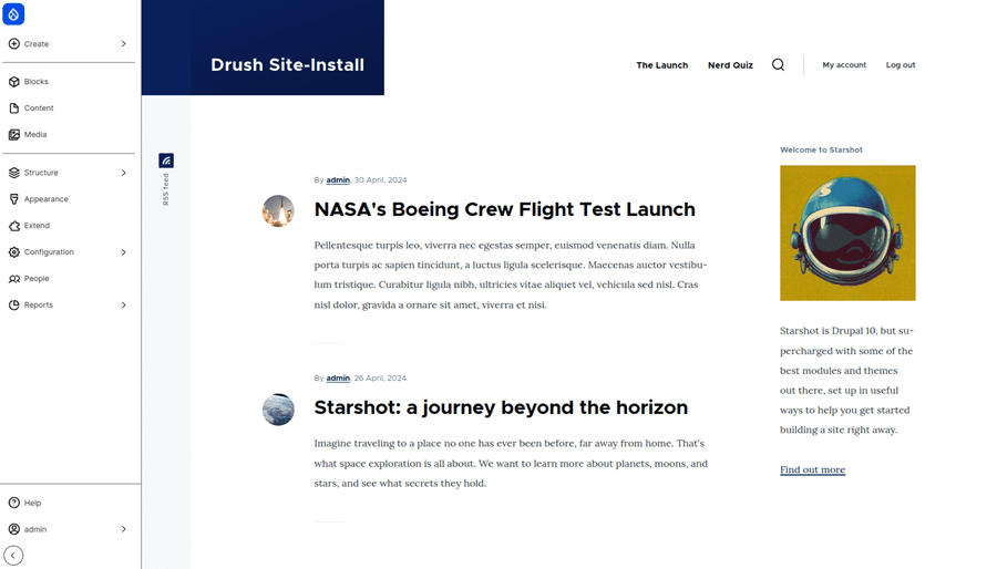 New home page The project's home page