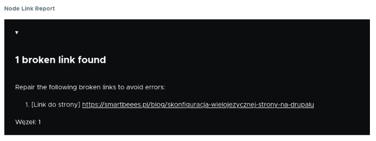 Konfiguracja modułu Node Link Report modul-link-report