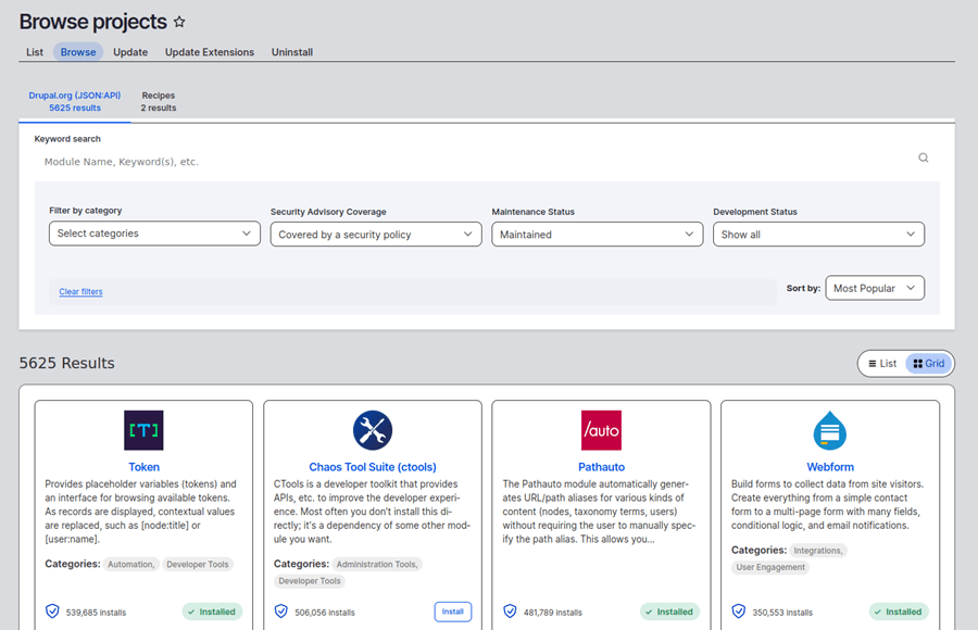 New feature - project browser Starshot project browser