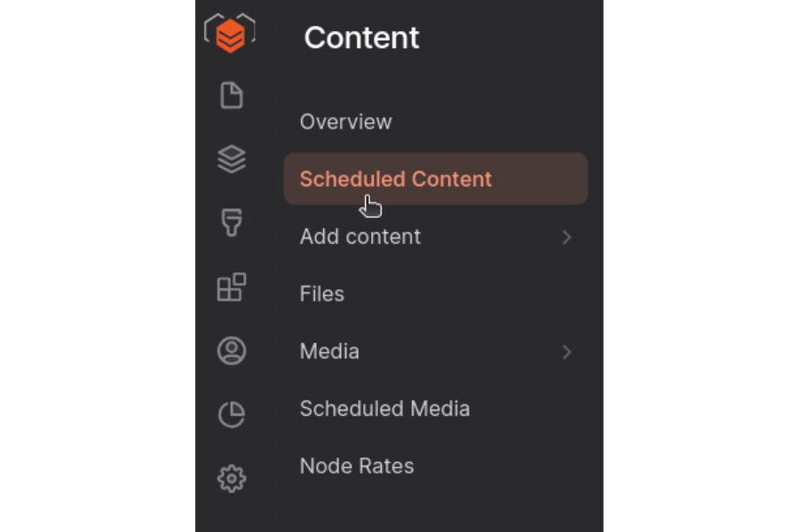 Scheduled content Scheduler module tab