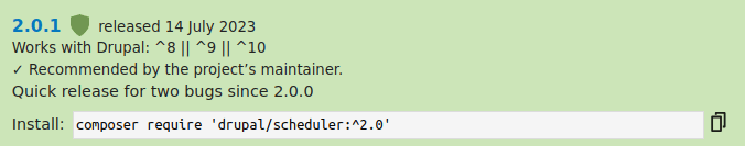 Installing the module via Composer Scheduler - Composer
