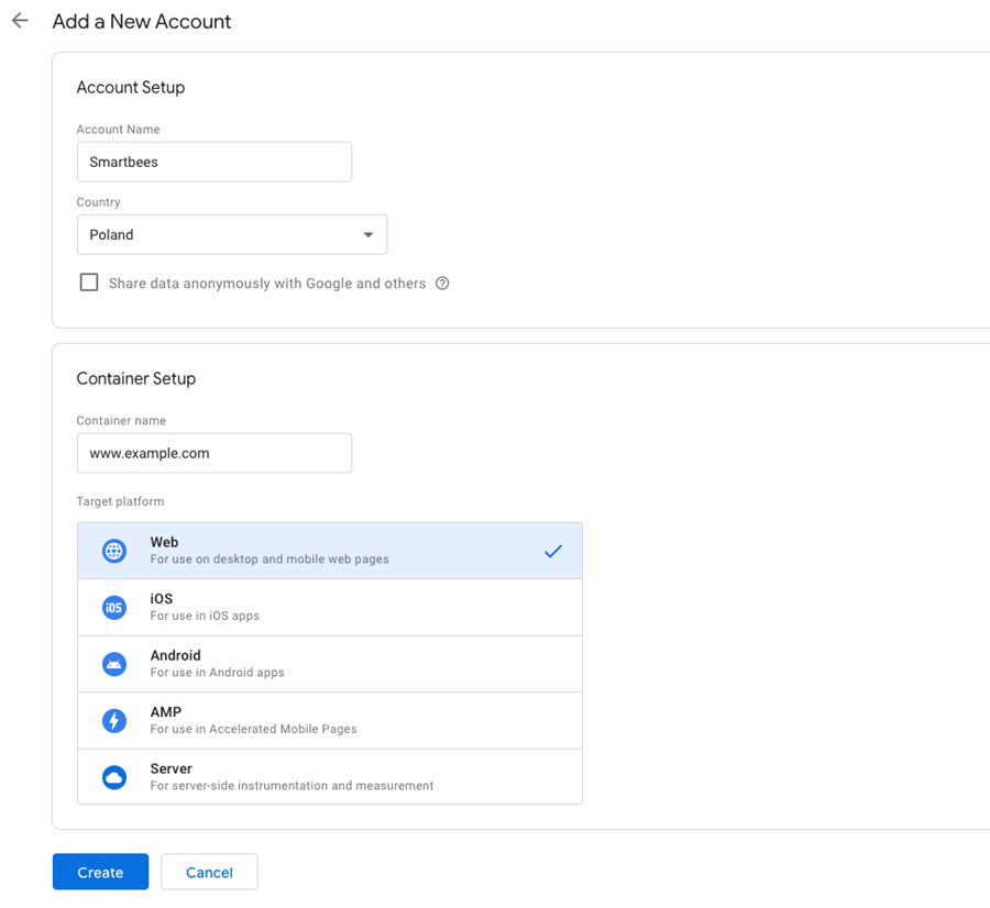 Google Tag Manager - zakładanie konta Załóż konto GTM