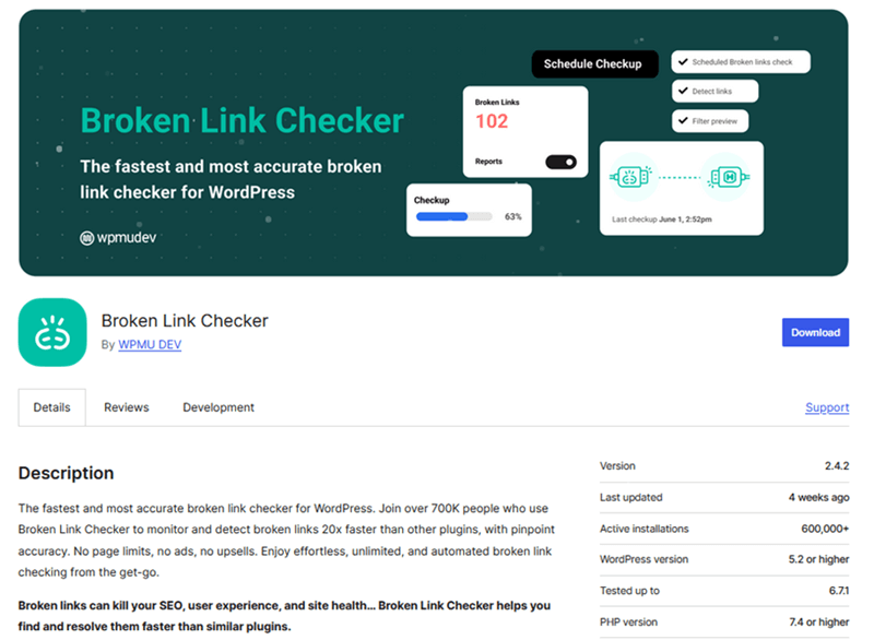 Wtyczka Broken Link Checker