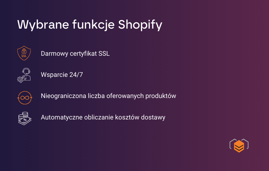 Shopify - najważniejsze funkcje Wybrane funkcje Shopify