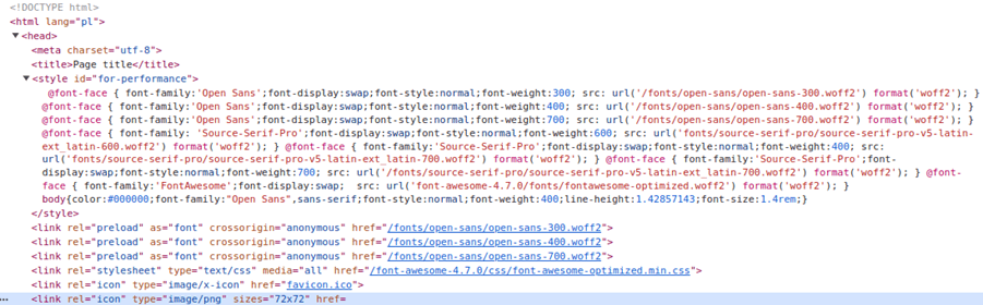 Zoptymalizowana sekcja 