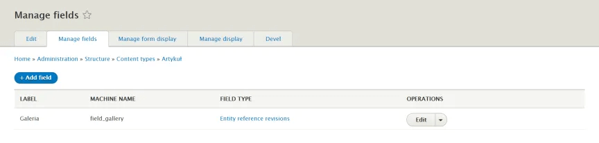 Adding a paragraph Adding a paragraph to a content type