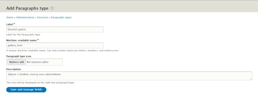 form view for adding a new paragraph adding a new paragraph