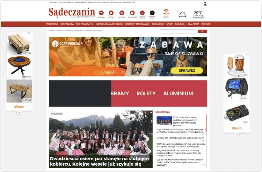 Sądeczanin portal website on Drupal Sądeczanin portal homepage
