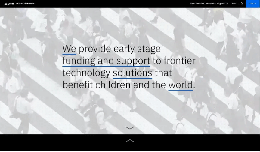 Unicef website on Drupal Unicef homepage