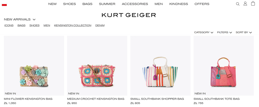 Sklep Magento - Kurt Geiger Kurt Geiger sklep na Magento