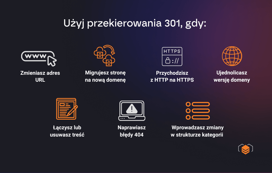 W jakich przypadkach użyć 301? Kiedy użyć przekierowania 301?