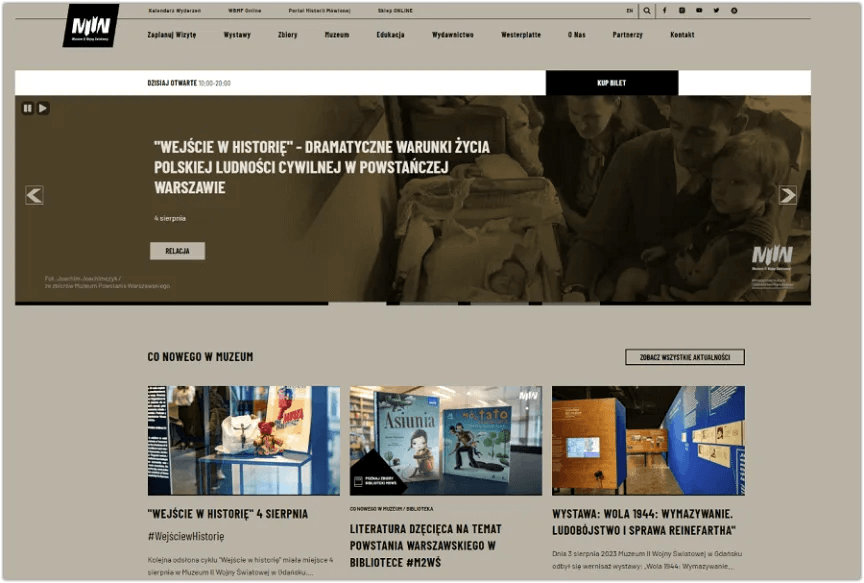 Museum of the Second World War in Gdańsk website on Drupal Homepage of the Museum of the Second World War in Gdańsk