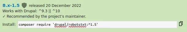 Composer Drupal RobotsTxt Module installation