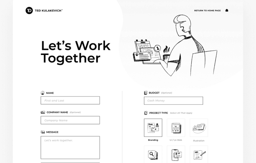 Flat design na stronie Dribbble Przykład zastosowania flat designu