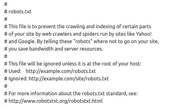 Page block for search engines Page blockade