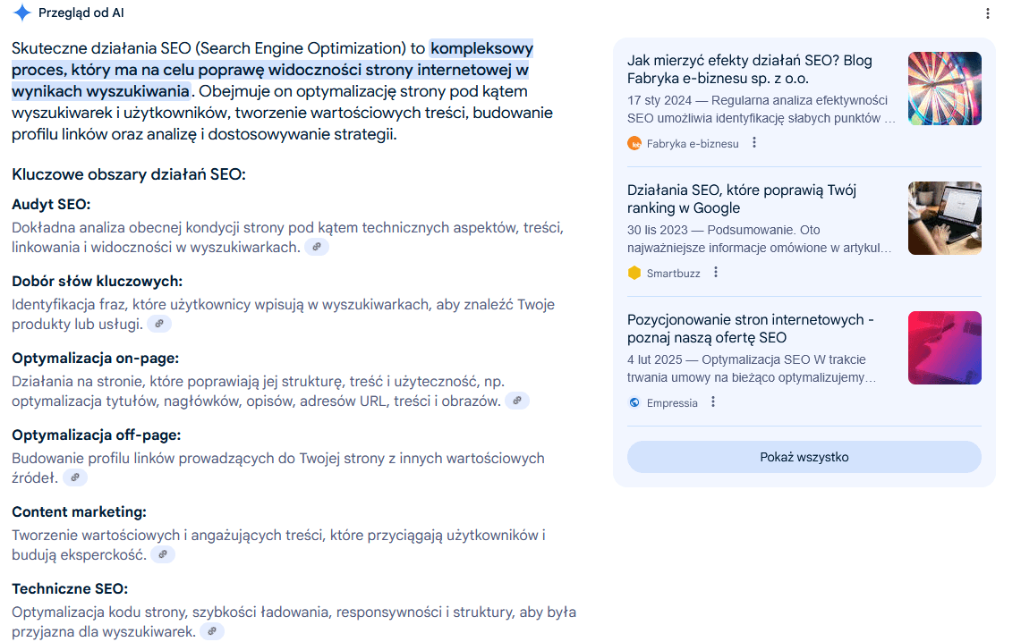 Odpowiedzi generowane przez sztuczną inteligencję