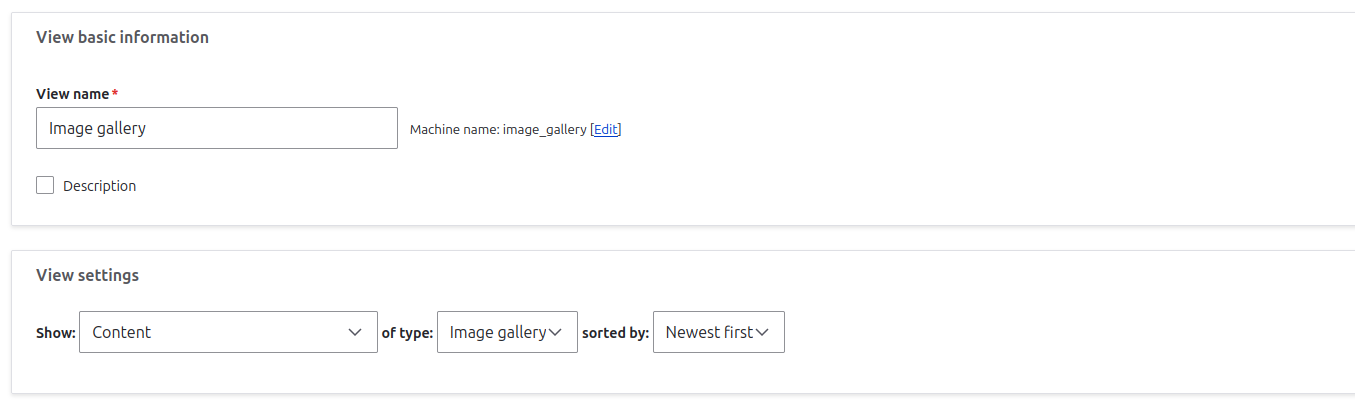 View settings in Drupal CMS Basic information about Drupal gallery