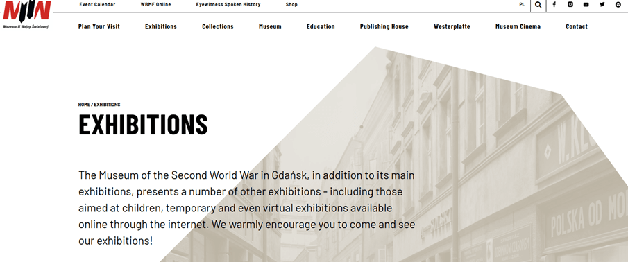 Museum of the Second World War in Gdańsk website on Drupal Museum of the Second World War in Gdańsk homepage