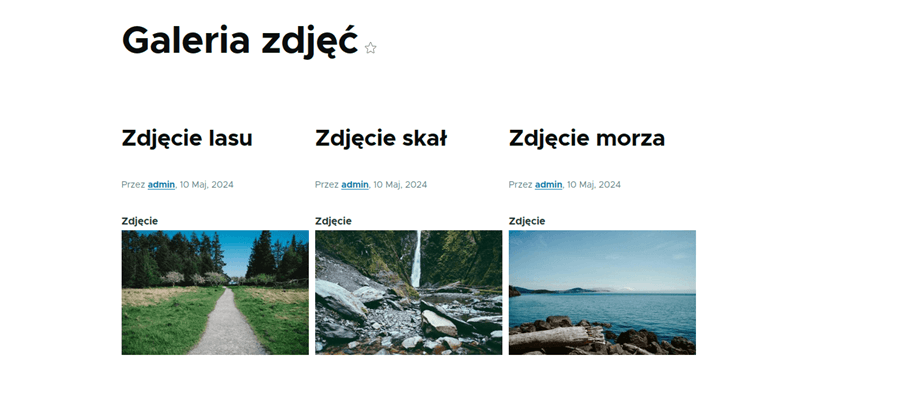Drupal - podstrona z galerią zdjęć Strona z galerią zdjęć