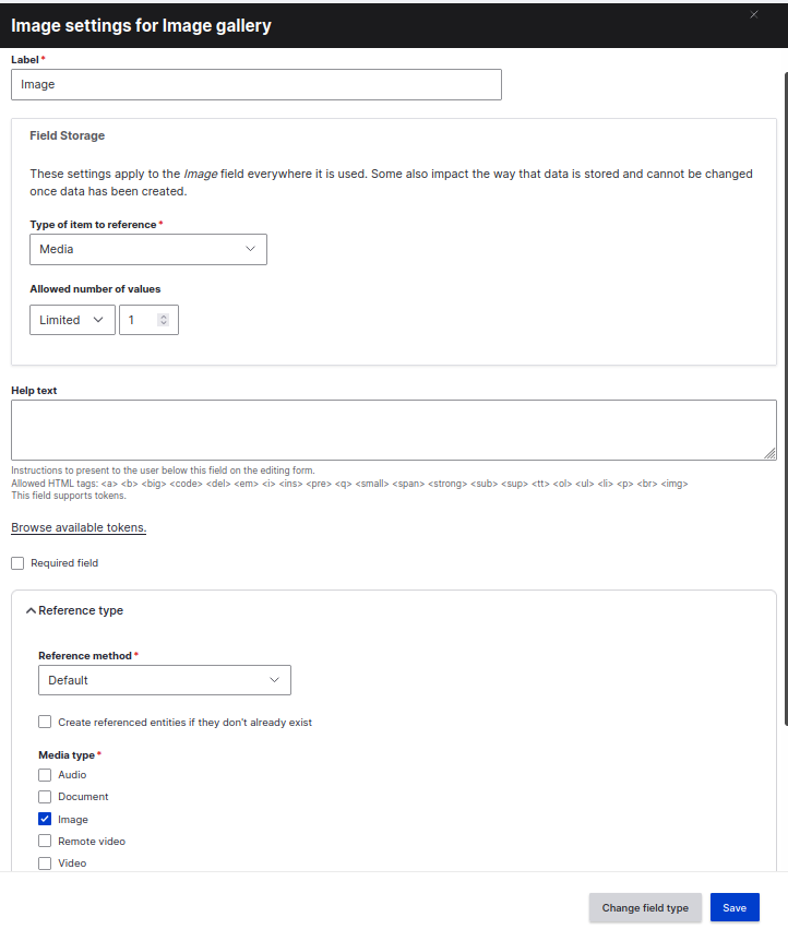 Image settings for Drupal gallery Drupal - image settings