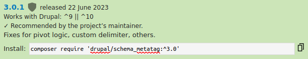 Schema.org Metatag Composer installation Schema.org Composer