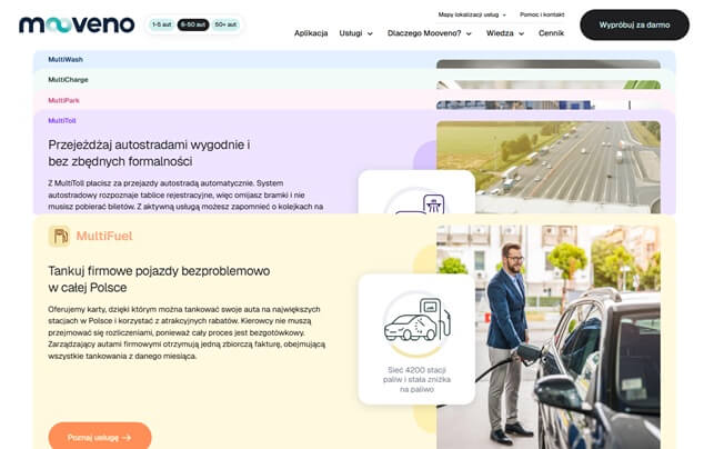 Animacje na stronie Mooveno Animacje i efekt stackowania