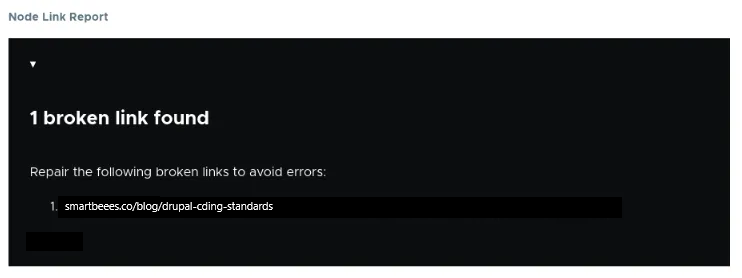 Node Link Report module Node Link Report configuration