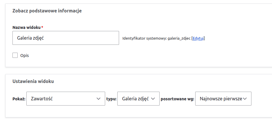 Drupal - ustawienia widoku Ustawienia widoku w Drupalu