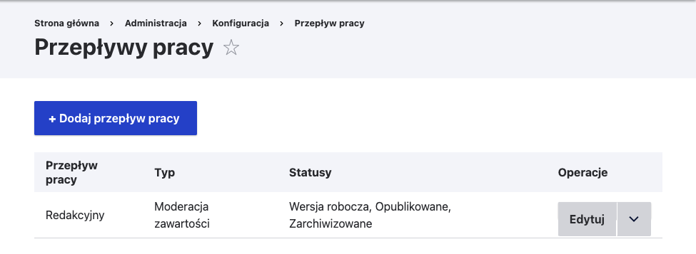 Dodawanie nowych przepływów pracy Workflows - dodawanie przepływu pracy w module