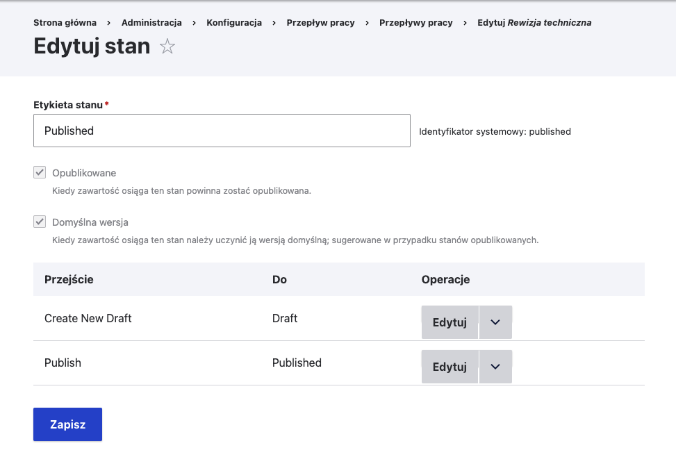 Jak edytować stan treści