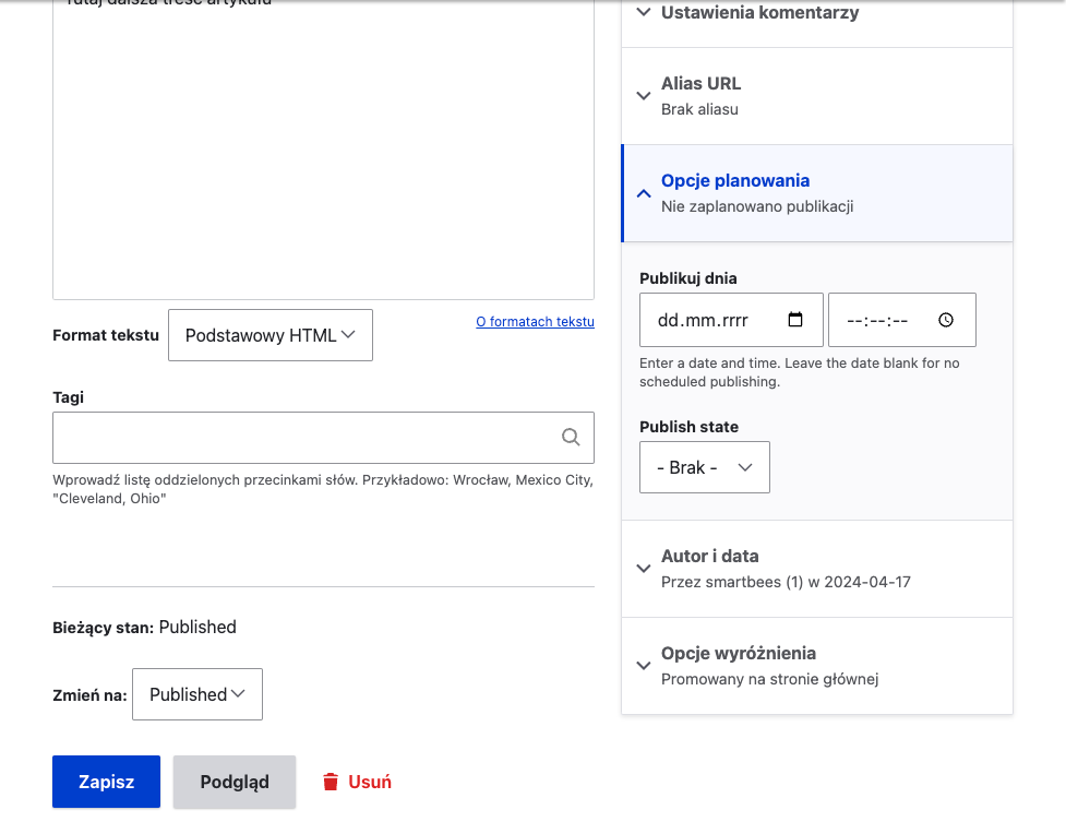 Moduł do planowania publikacji - Scheduler Moduł Scheduler do Drupala