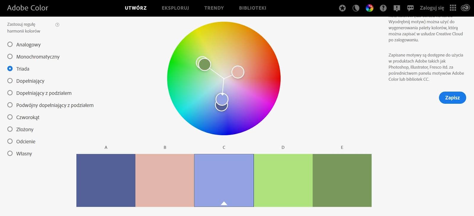 Metoda triady - wybór gamy kolorystycznej na stronę internetową
