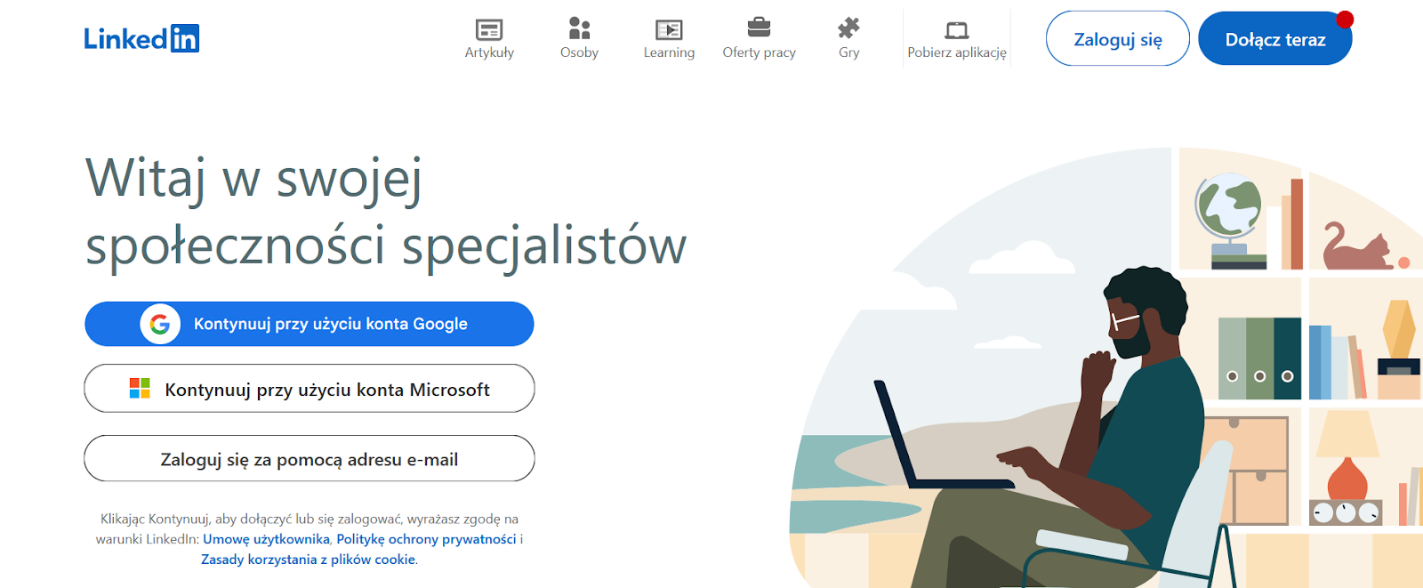 Gama kolorystyczna LinkedIn