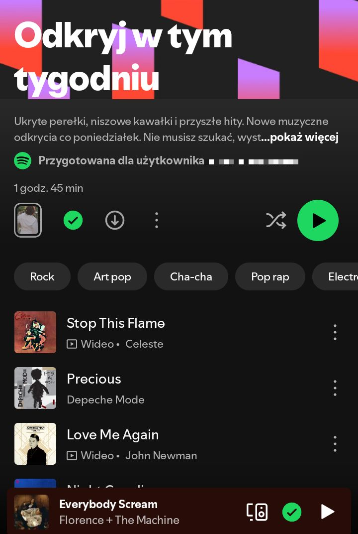 Kolory wykorzystywane na Spotify