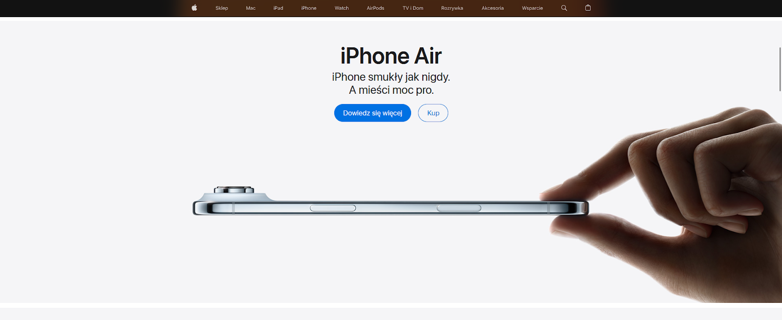 Gama kolorystyczna strony internetowej Apple