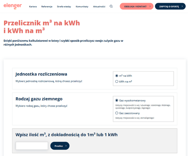 Precyzyjny kalkulator zużycia gazu