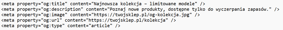 Osadzenie tagów Open Graph