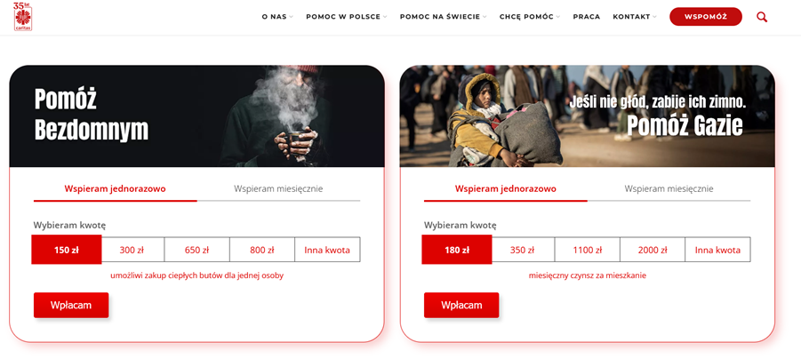 Strona na Joomla - Caritas