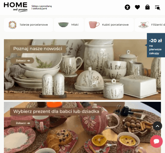 Efekty pracy nad projektem Home & Passion Nowa strona internetowa Home & Passion – efekty