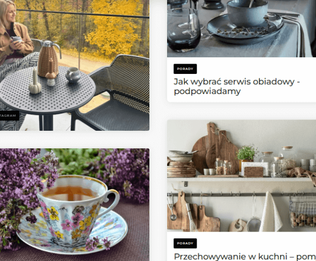Blog Home & Passion – listing inspiracji Listing bloga na stronie Home & Passion